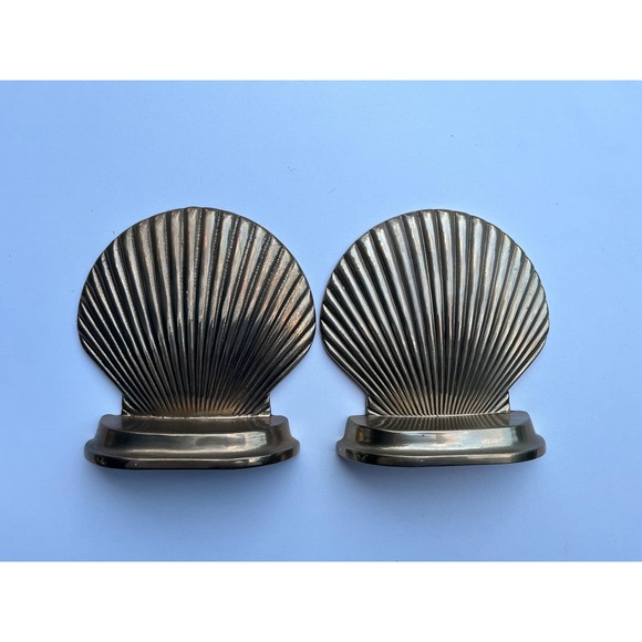 Other - Pair of solid brass shell bookends
